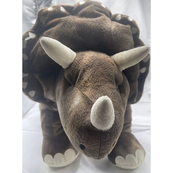 Vintage HugFun Dinosaur Dino Brown Triceratops 30” Plush Stuffed Animal Toy RARE - Picture 10 of 16